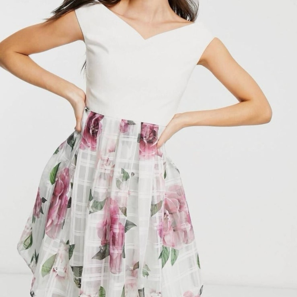 NWT Ted Baker ‘LICIOUS’ Magnificent Bardot Floral Dress - size 8